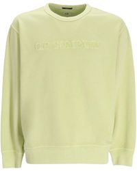 C.P. Company - Katoenen Sweater Met Badstof Logo - Lyst