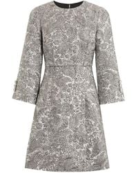 Dolce & Gabbana - Jacquard-Minikleid Mit Blumenmuster - Lyst