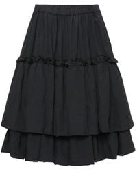 COMME DES GARÇON BLACK - Ruffled Tiered Midi Skirt - Lyst