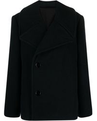 Lemaire - Double-breasted Wool Coat - Lyst