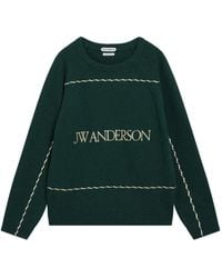 JW Anderson - Logo-Embroidered Wavy-Stitch Sweater - Lyst