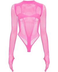 Gcds - Panelled-Mesh Bodysuit - Lyst