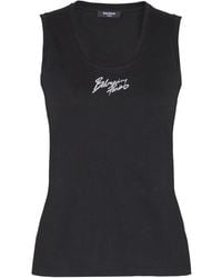 Balmain - Logo Cotton Tank Top - Lyst