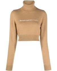 Palm Angels - Cropped High Neck Sweater - Lyst