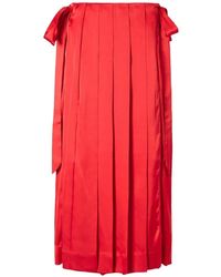 Simone Rocha - Pleated Bow-Detail Midi Skirt - Lyst