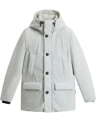 Woolrich - Hooded Button-Fastening Padded Jacket - Lyst
