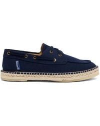 Vilebrequin - Cotton Canvas Lace-Up Loafers Boat Shoe With Jute And Rubber Sole.<Br - Lyst