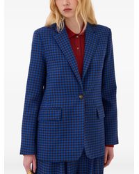 Ottod'Ame - Gingham-Check Notched-Lapels Blazer - Lyst
