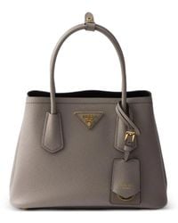 Prada - Double Small Saffiano Leather Bag - Lyst