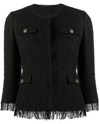 Tagliatore Tailored Tweed Jacket - Black