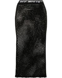 Off-White c/o Virgil Abloh - Logo Waistband Fishnet Skirt - Lyst