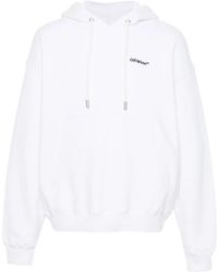 Off-White c/o Virgil Abloh - Off- Logo-Embroidered Organic Cotton Hoodie - Lyst