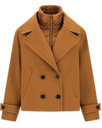 Herno - Giacca Doppiopetto Crop A Strati - Lyst