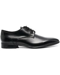 Corneliani - Almond-Toe Leather Derby Shoes - Lyst