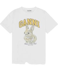 Ganni - Printed T-Shirt - Lyst