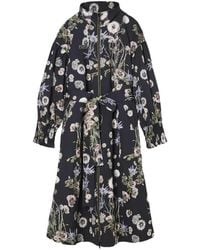 Psophia - Floral-Print Belted Trench Coat - Lyst