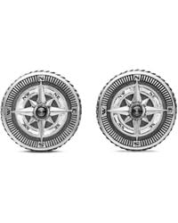 David Yurman - Maritime Compass ダイヤモンド カフスボタン 16mm スターリングシルバー - Lyst