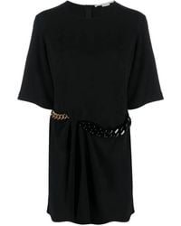 Stella McCartney - Falabella Chain-Link Gathered Mini Dress - Lyst