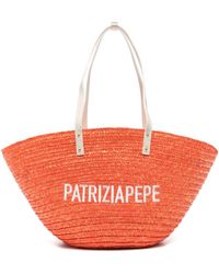 Patrizia Pepe - Logo-embroidered Shoulder Bag - Lyst