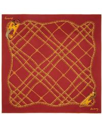 Burberry - Chain Check Silk Scarf - Lyst