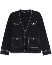 Maje - Contrast-Stitch Cardigan - Lyst