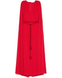 Alice + Olivia - Alice + Olivia Zenaida Maxi Cape Gown en Red - Lyst