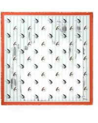 Mulberry - Feather-Print Frayed Scarf - Lyst