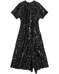 Ganni - Sequinned Velvet Dress - Lyst