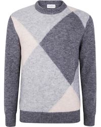 Ballantyne - Diamond-Pattern Wool Sweater - Lyst