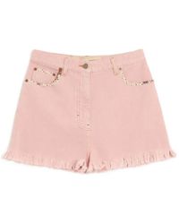 Valentino Garavani - Floral Frayed Denim Shorts - Lyst