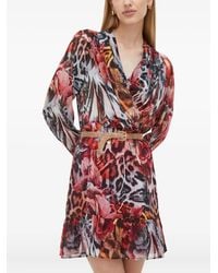 Marciano - V-Ausschnitt-Minikleid Mit Animal-Print - Lyst