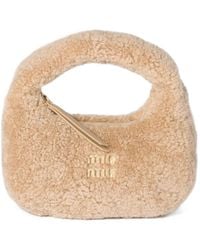 Miu Miu - Mini Wander Shearling Tote Bag - Lyst