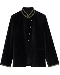 Zadig & Voltaire - Jacke in Samtoptik mit verziertem Kragen - Lyst
