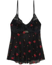Blumarine - Lace-Trim Embroidered Top - Lyst