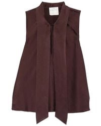 forte_forte - Pussy-Bow Sleeveless Blouse - Lyst