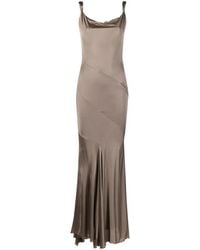 Blumarine - Asymmetric-Design Pleated Maxi Dress - Lyst