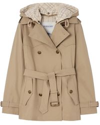 Burberry - Short Tropical Gabardine Foxfield Trench Coat - Lyst