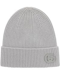 Gucci - Gorro de cachemira en canalé con logo GG - Lyst