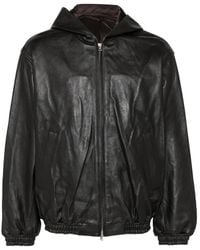 Ssstein - Lamb Leather Hood Jacket - Lyst