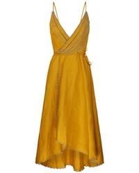 FARM Rio - Bananas Scalloped-Trim Wrap Dress - Lyst