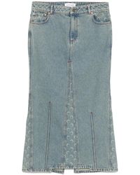 Marine Serre - Moon-Laser Denim Skirt - Lyst