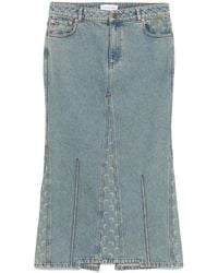 Marine Serre - Gonna Lunga Denim Con Motivo Moon-Laser - Lyst