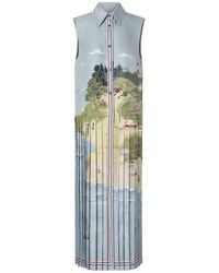 Thom Browne - Robe-Chemise Mi-Longue Nantucket À Imprimé Paysage - Lyst