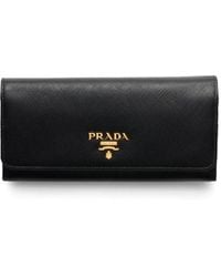 Prada - Large Saffiano Leather Wallet - Lyst