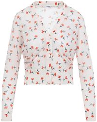 Jil Sander - Pull En Maille À Col Fleuri - Lyst