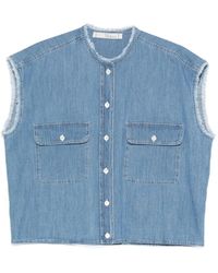 Tela - Frayed-Trim Flap-Pocket Shirt - Lyst