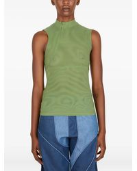 rusfrcade - Esra Mock-Neck Zip-Front Top - Lyst