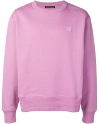 Acne Studios Fairview Face Sweatshirt - Purple
