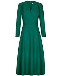 Oscar de la Renta - Wool-Blend Long-Sleeve Dress - Lyst