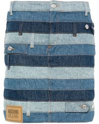 Moschino Jeans - Panelled Denim Mini Skirt - Lyst